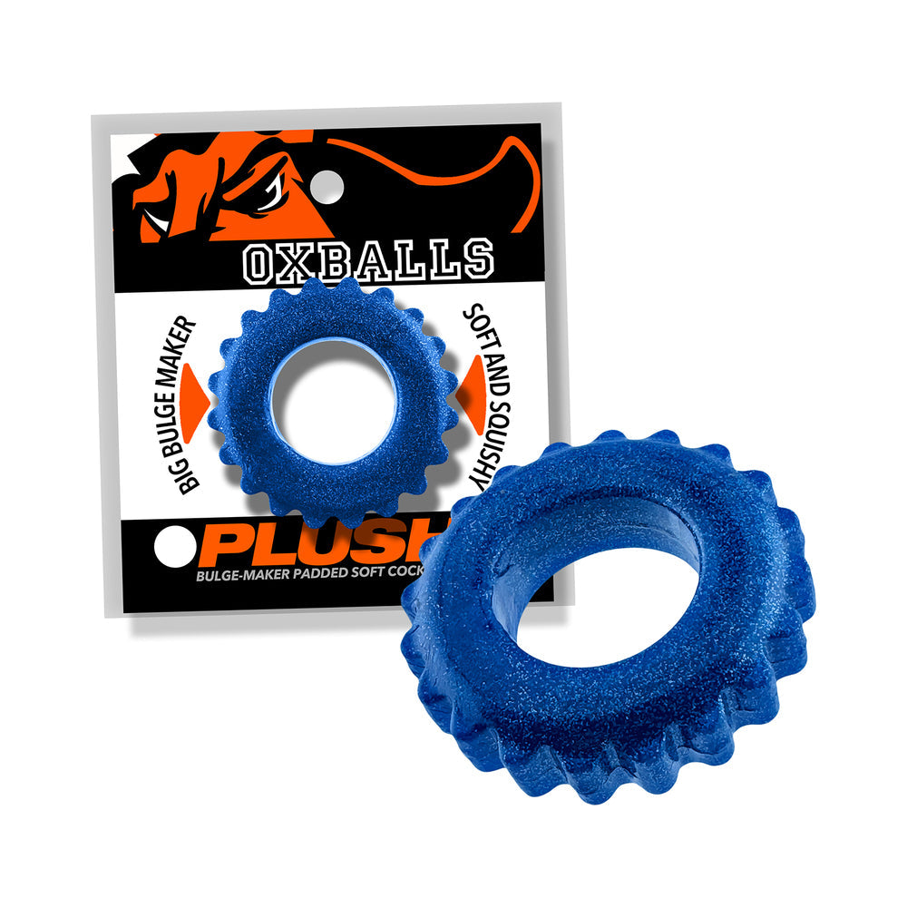Oxballs Plushy Comfort Cock Ring - Blue Fire